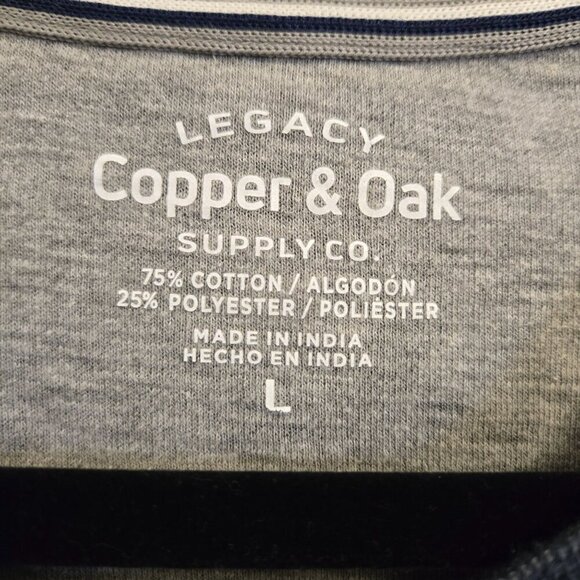 Copper & Oak Legacy Supply Co. Mens Blue Thermal Long Sleeve Crewneck shirt Size - Picture 6 of 7